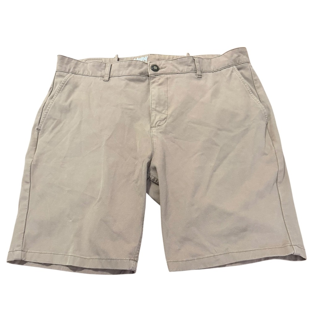 Mugsy Belmont Mens Khaki Tan Stretch 9"Chino Shorts Size 40 (Actual 39 x 9)